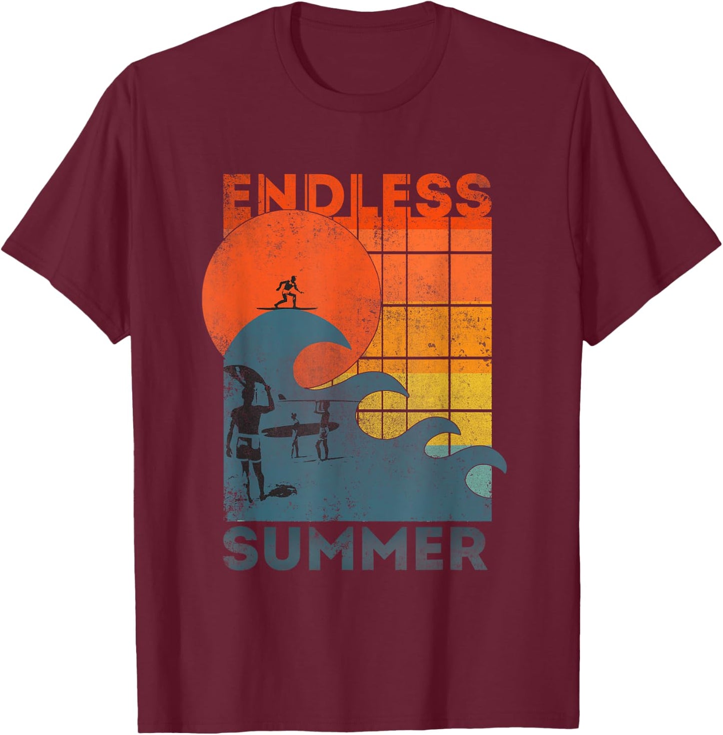 Endless Summer Waves Women T-Shirt - T-Shirt | Maroon