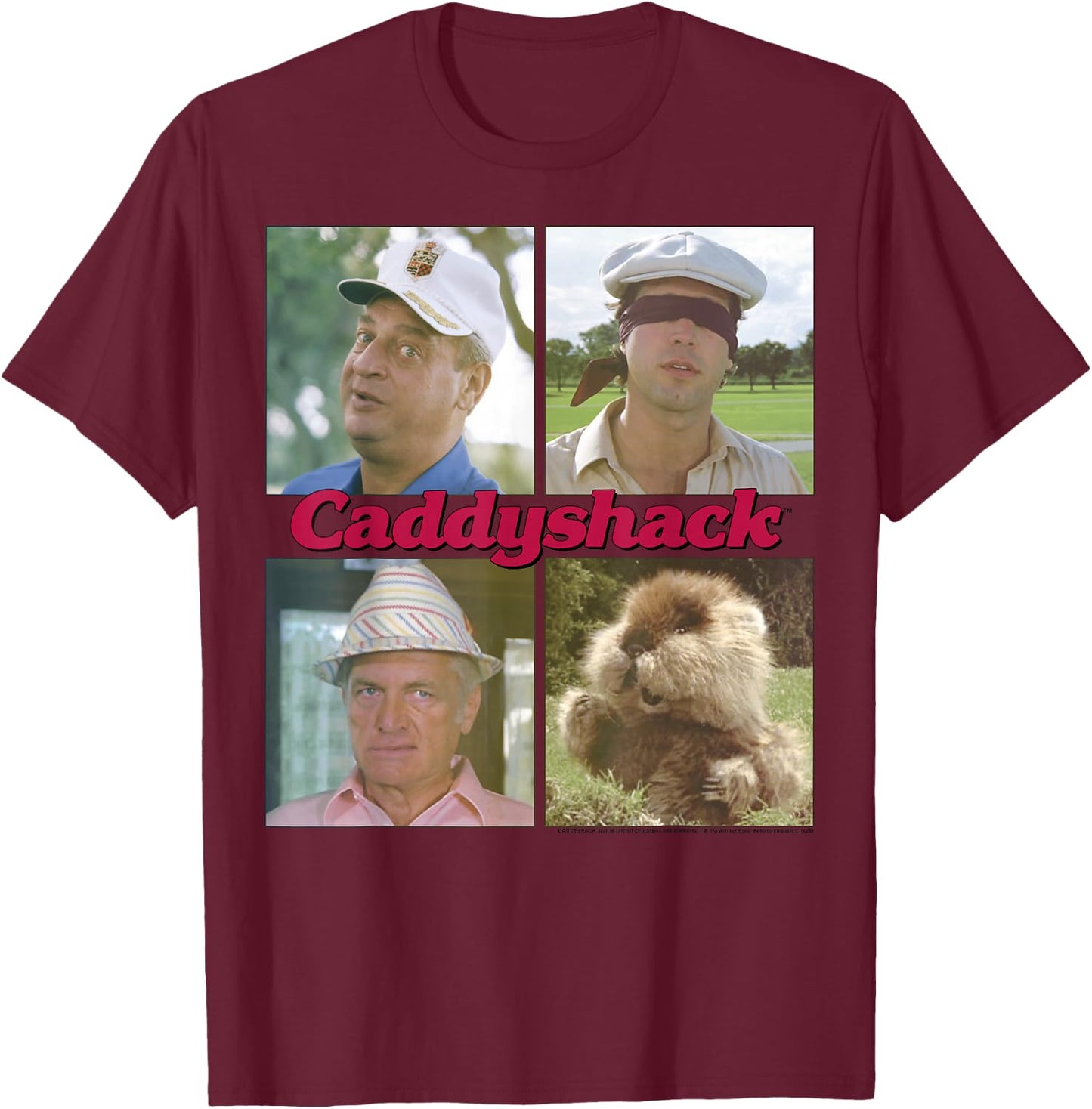 Caddyshack Portrait Box Up T-Shirt - T-Shirt | Maroon