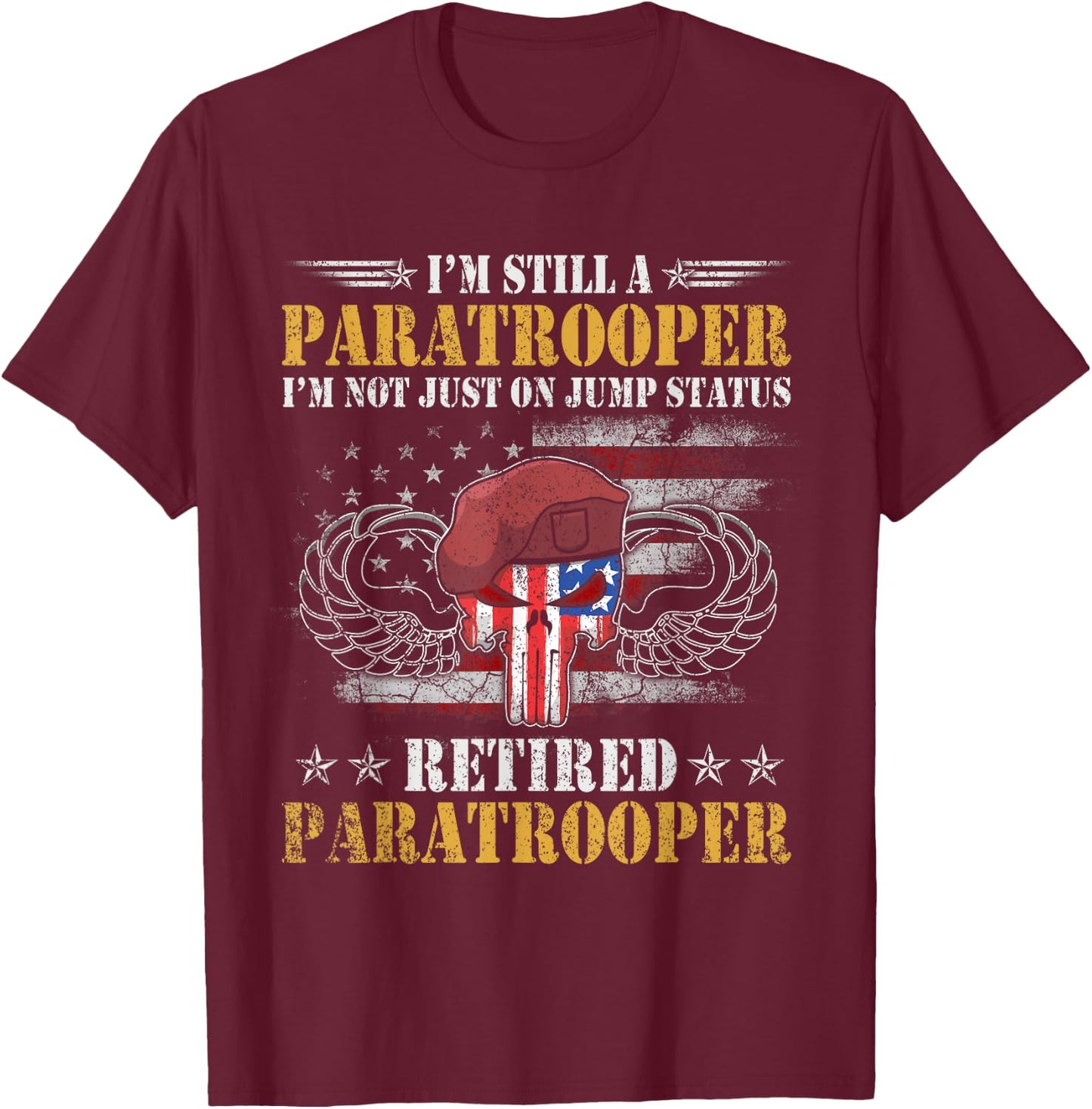 U.S Army Airborne Division Paratrooper , Veterans Day T-Shirt - T-Shirt | Maroon