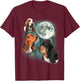 Basset Hound Moon | 3 Funny Canines Howl At Moon Cute Dog T-Shirt - T-Shirt | Maroon
