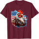 Chicken American Flag T-Shirt - T-Shirt | Maroon