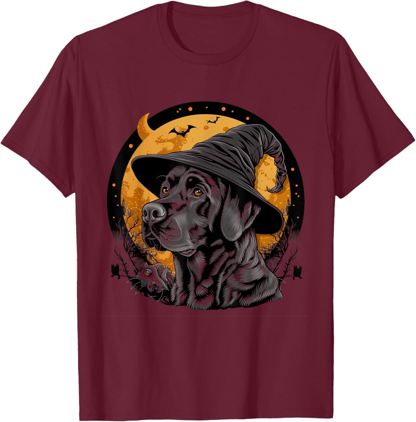 Labrador Halloween Funny Cute Dog Black Lab Mom Wizard Witch T-Shirt - T-Shirt | Maroon