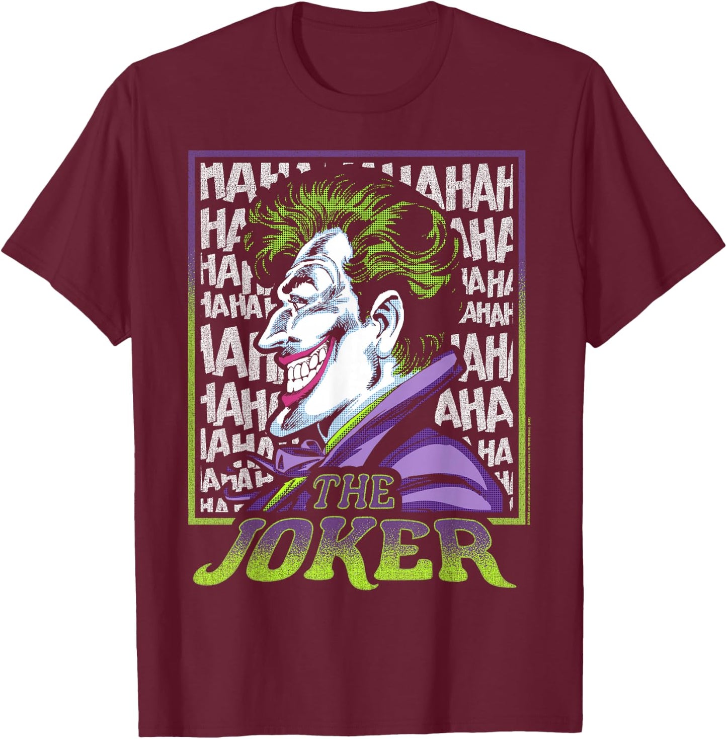 DC Comics Batman Joker Profile T-Shirt - T-Shirt | Maroon