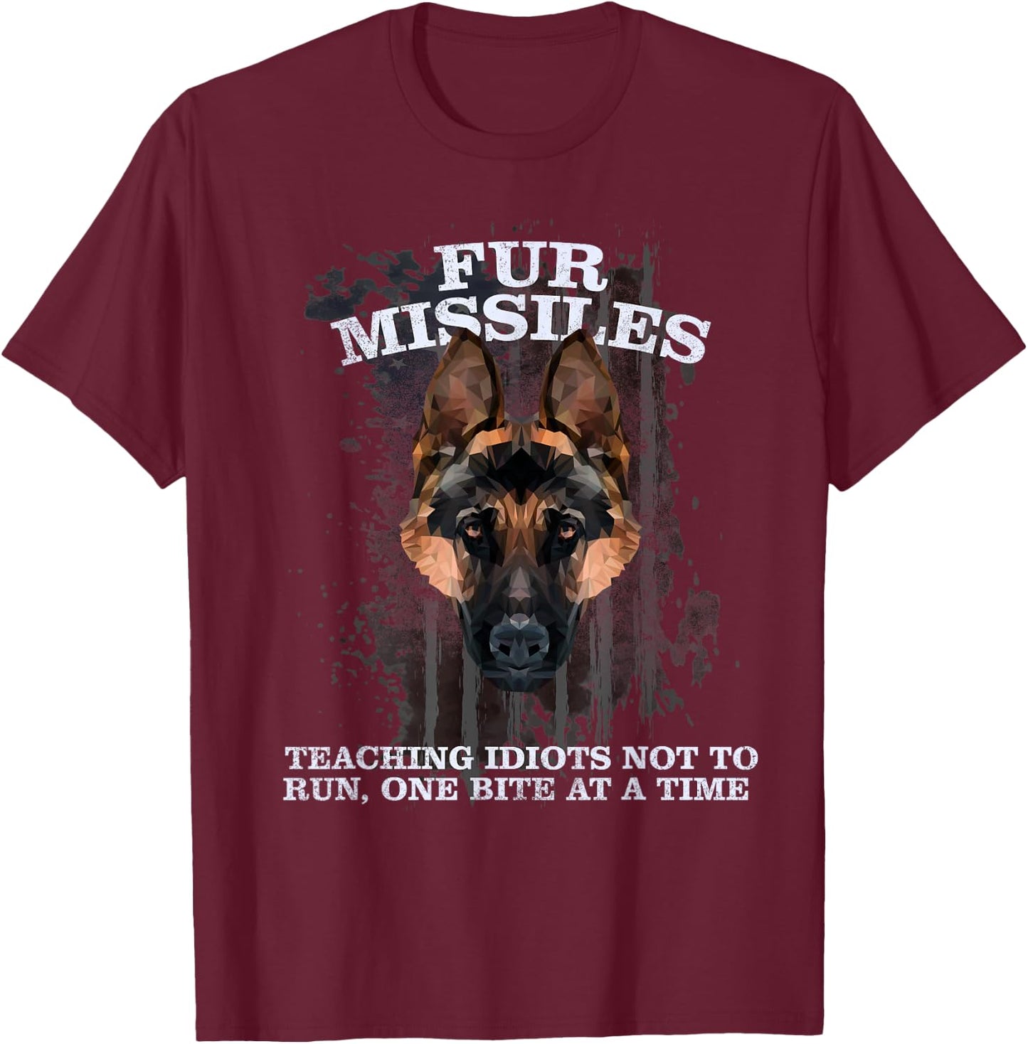 Fur missle, k9 handler, police shepherd american apparel T-Shirt - T-Shirt | Maroon