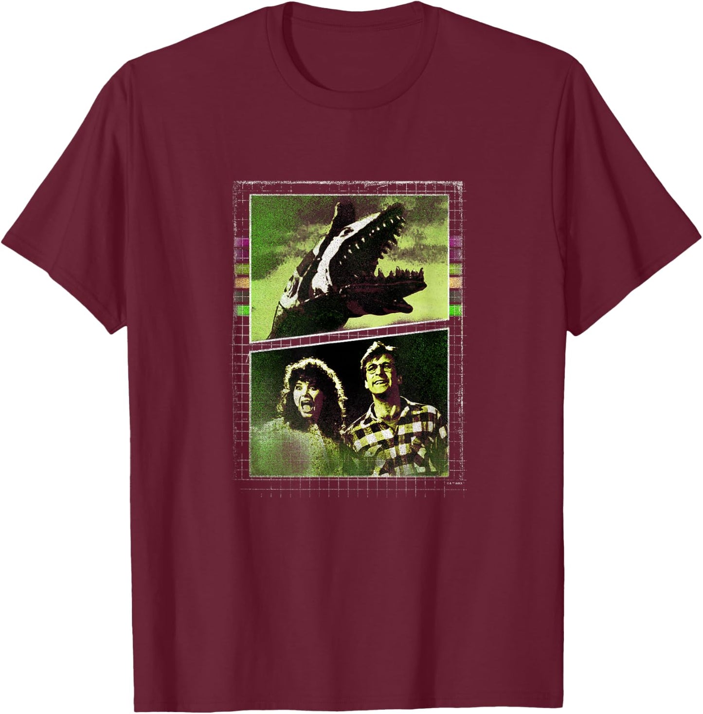 Beetlejuice Vintage Retro Sandworm Adam & Barbara Panels T-Shirt - T-Shirt | Maroon