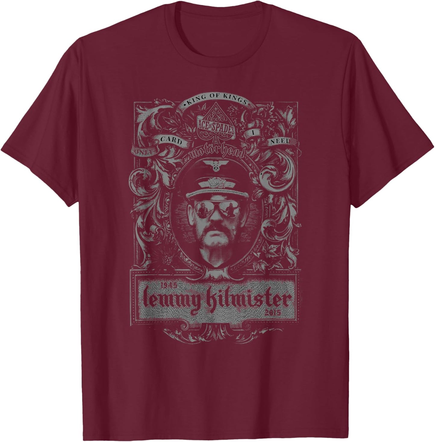 Motörhead - Lemmy Crest T-Shirt - T-Shirt | Maroon