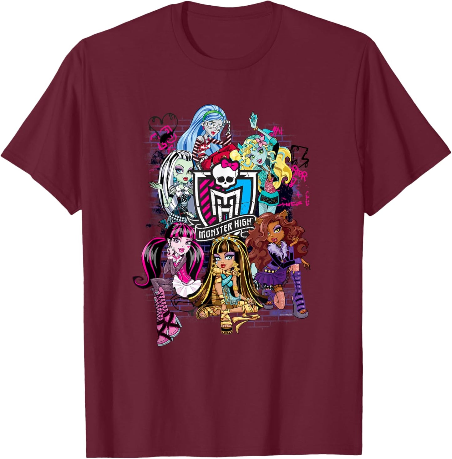 Monster High Alumni - Graffiti Wall T-Shirt - T-Shirt | Maroon