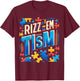 Rizz'em with The Tism Meme Autism Awareness T-Shirt - T-Shirt | Maroon