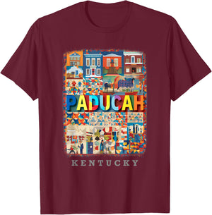 Paducah Kentucky KY Quilt City SD824 T-Shirt - T-Shirt | Maroon