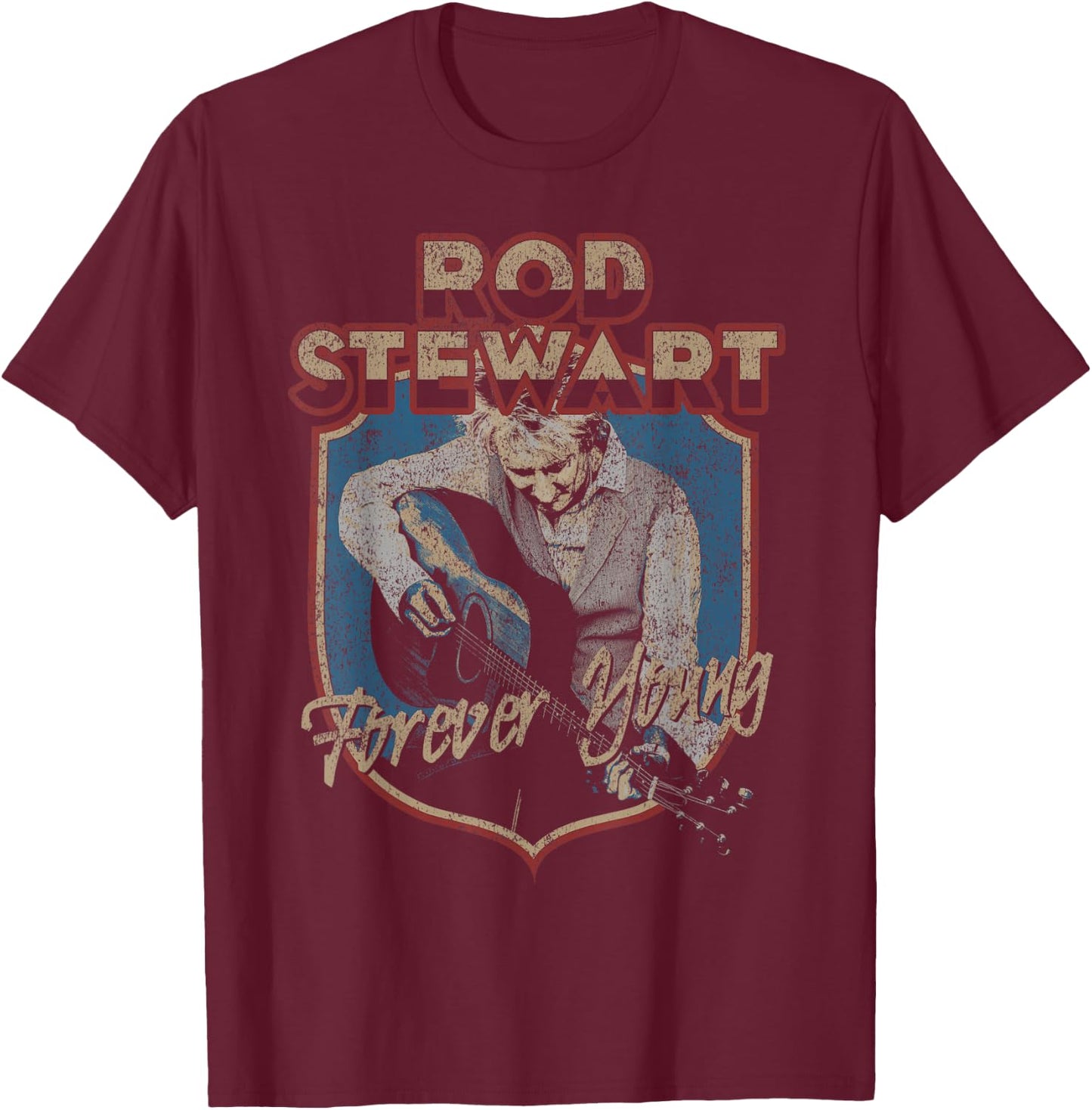 Rod Stewart Forever Young T-Shirt - T-Shirt | Maroon