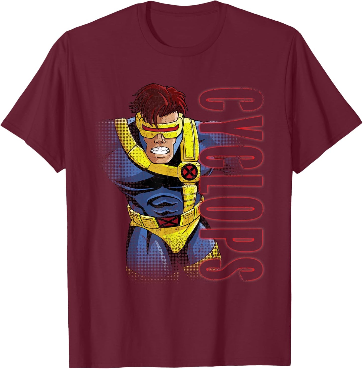 Marvel X-Men Cyclops 90s T-Shirt - T-Shirt | Maroon