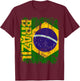 Brazil Brasil Flag Vintage Distressed Brazil T-Shirt - T-Shirt | Maroon