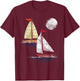 Full Moon Sailing Ship Hobby Sailing Boat Captain Sailing T-Shirt - T-Shirt | Maroon