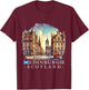 Edinburgh Scotland Scottish Map and Flag Travel Souvenir T-Shirt - T-Shirt | Maroon