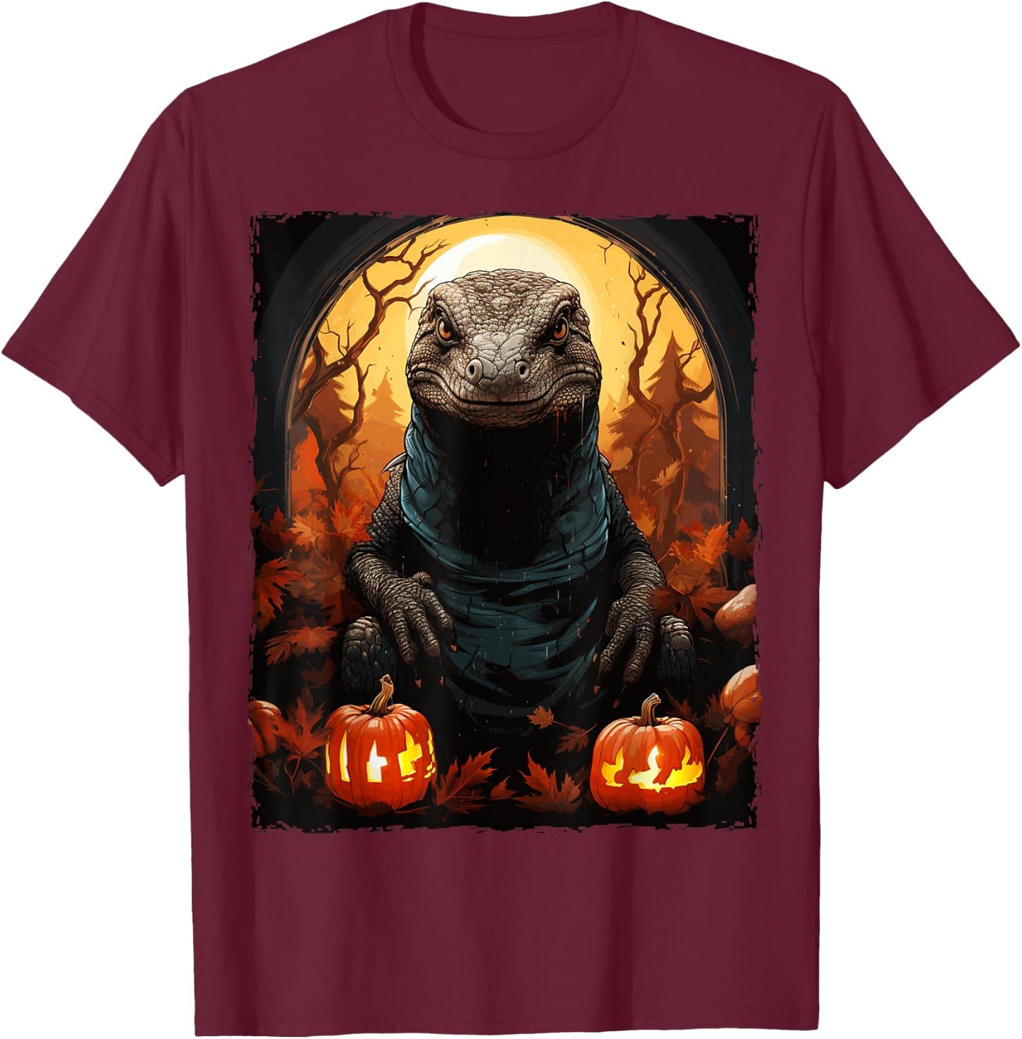 Komodo Dragon Halloween T-Shirt - T-Shirt | Maroon