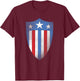 Marvel Captain America OG Distressed Shield T-Shirt - T-Shirt | Maroon
