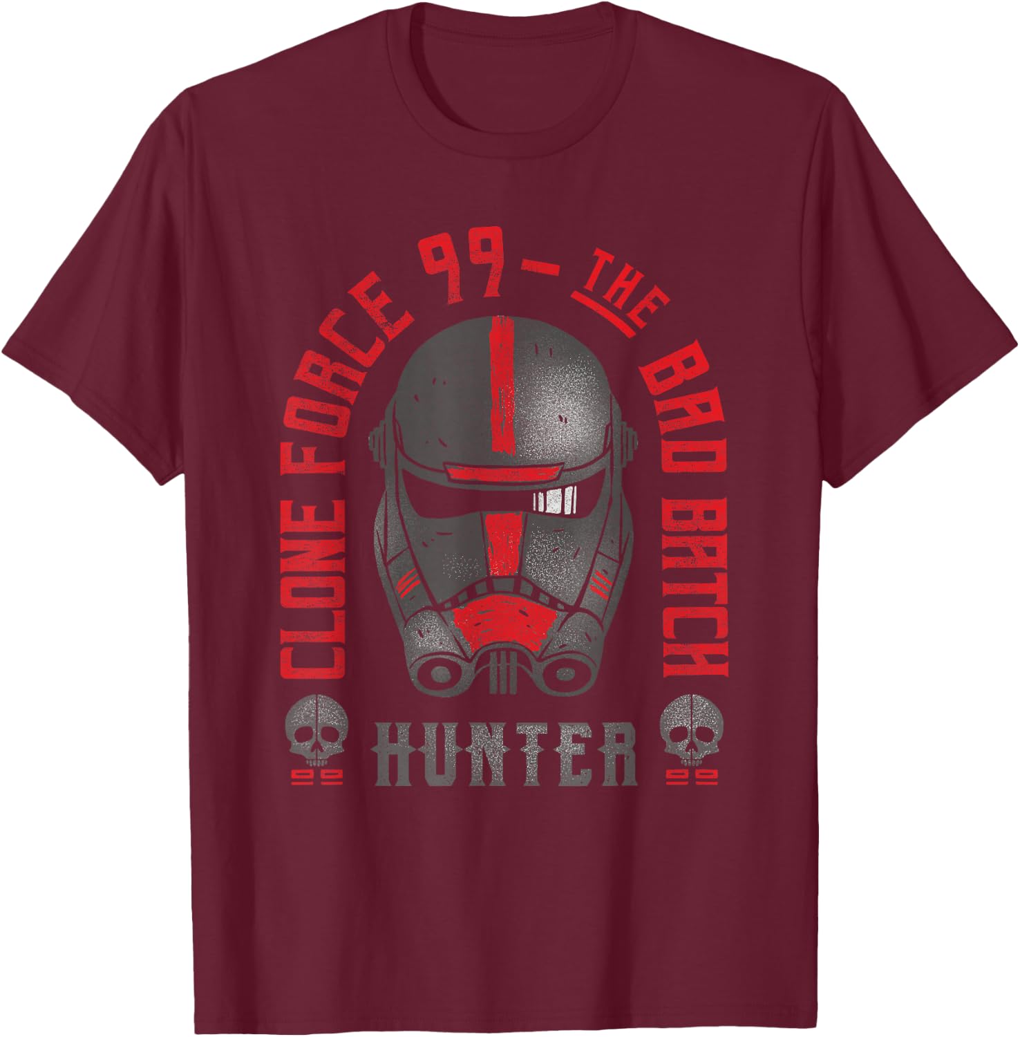 Star Wars: The Bad Batch Hunter Clone Force 99 Logo T-Shirt - T-Shirt | Maroon