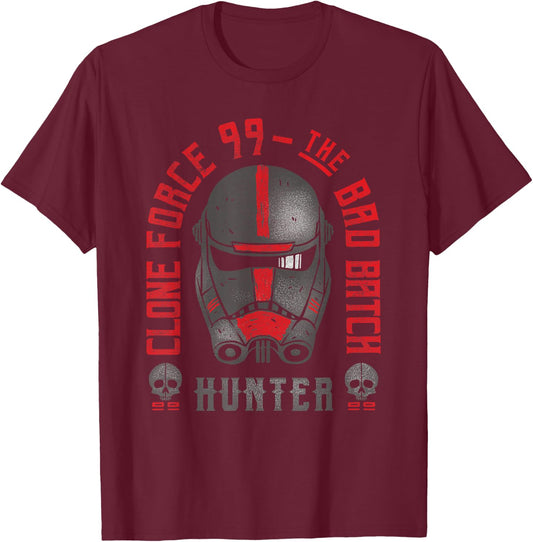 Star Wars: The Bad Batch Hunter Clone Force 99 Logo T-Shirt - T-Shirt | Maroon