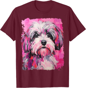 Dog Shih Tzu Pink Women Girls Kids T-Shirt - T-Shirt | Maroon
