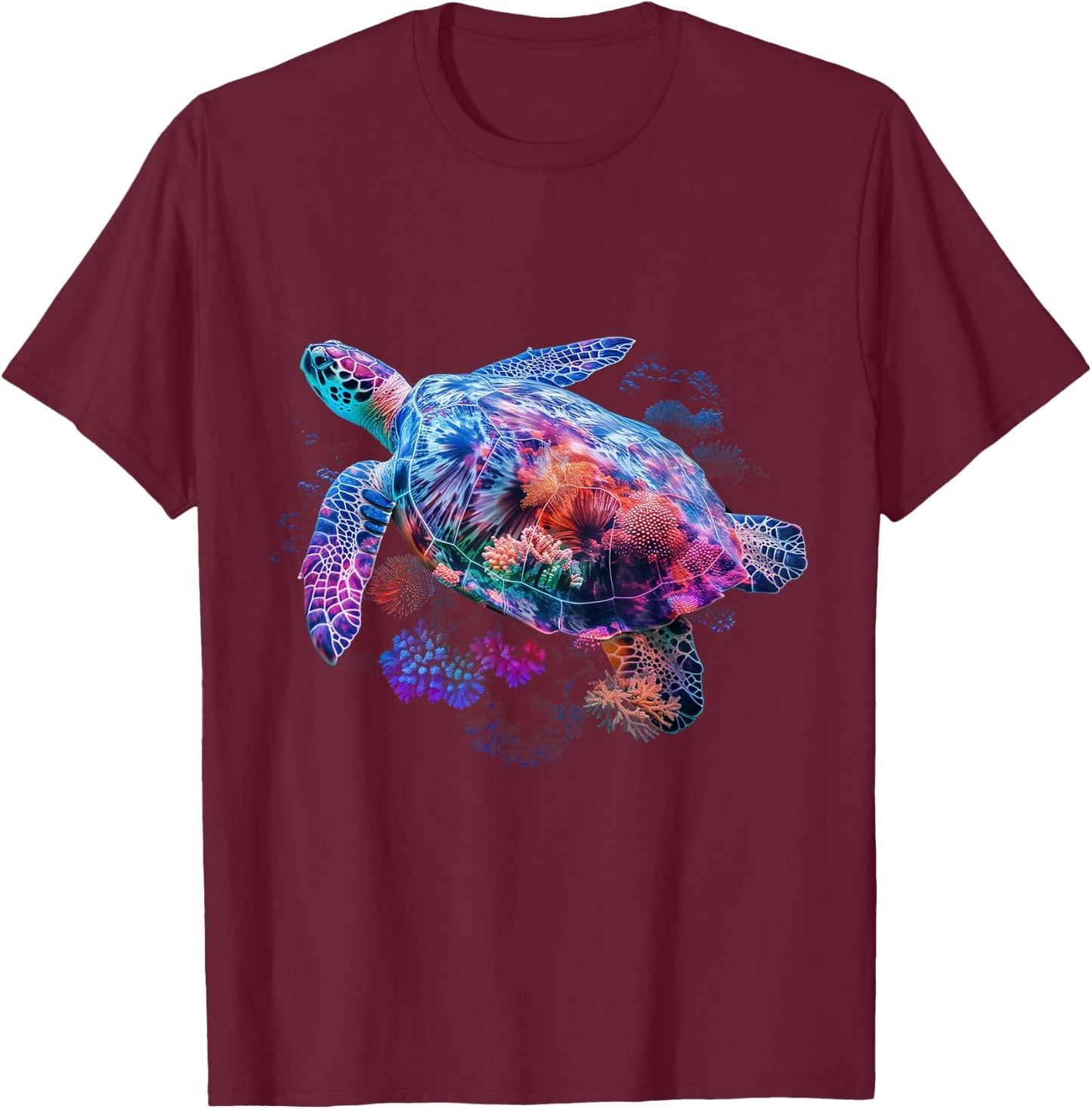Sea Turtle Hawaiian Surfer Scuba Diving Scuba Diver T-Shirt - T-Shirt | Maroon