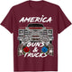 America Guns Trucks Patriot Squarebody Square Body Truck USA T-Shirt - T-Shirt | Maroon