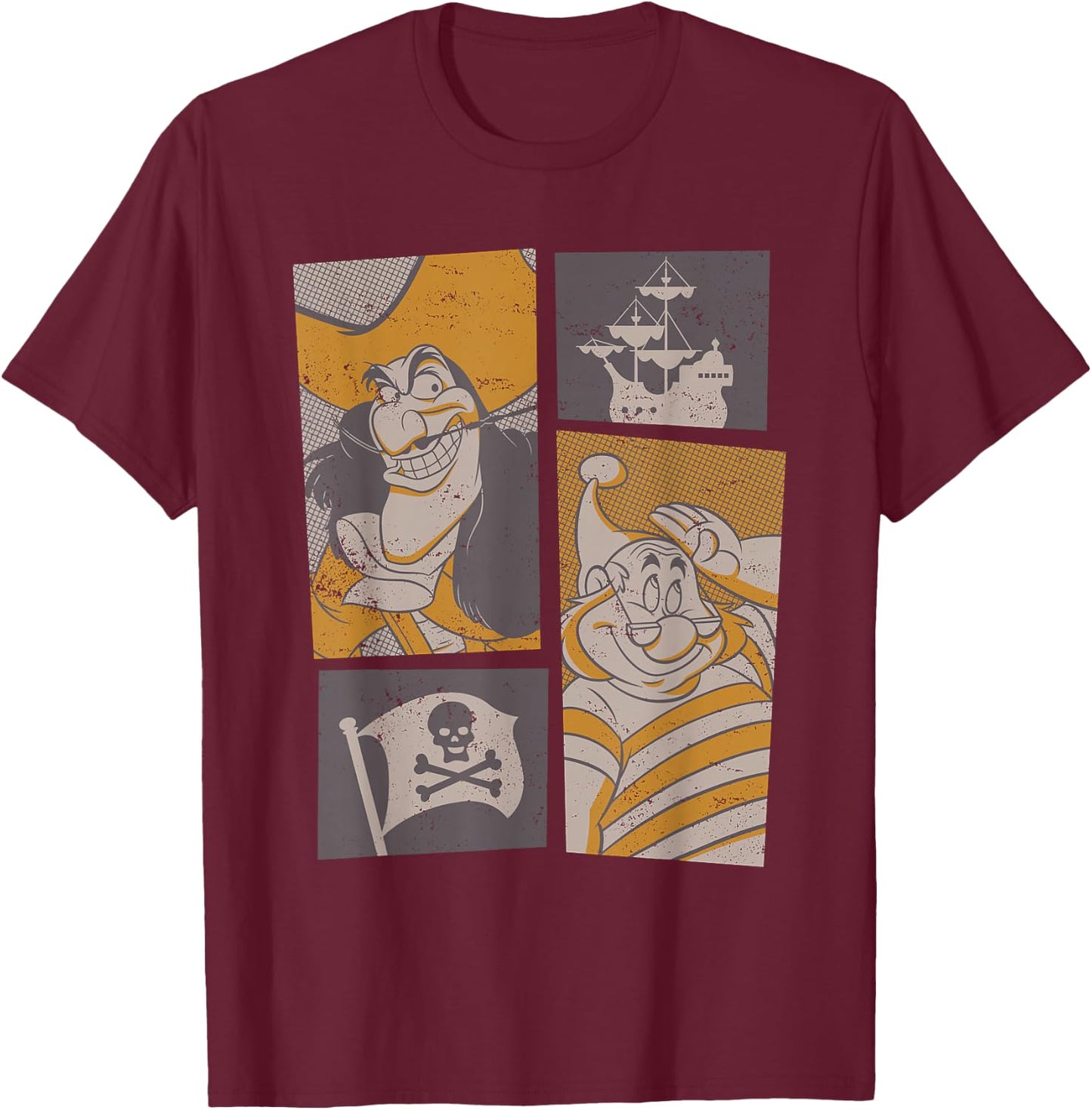 Disney Peter Pan Captain Hook and SMEE T-Shirt - T-Shirt | Maroon