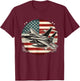 F15 Fighter Jet US Flag T-Shirt - T-Shirt | Maroon