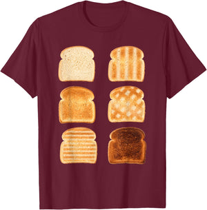 Toast Types I Bread Toast Toaster Breakfast T-Shirt - T-Shirt | Maroon