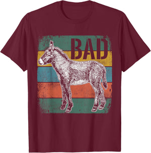 Bad Ass Badass Donkey Cool Cute Donkeys Meme T-Shirt - T-Shirt | Maroon