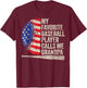 My Favorite Baseball Player Calls Me Grandpa Father's Day T-Shirt - T-Shirt | Maroon