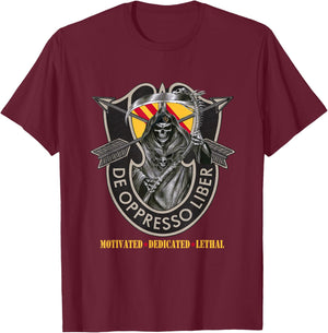 5th Special Forces Group (5th SFG) Shirt - De Oppresso Liber T-Shirt - T-Shirt | Maroon