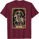 The Audacity Skeleton Tarot Card Graphic T-Shirt - T-Shirt | Maroon