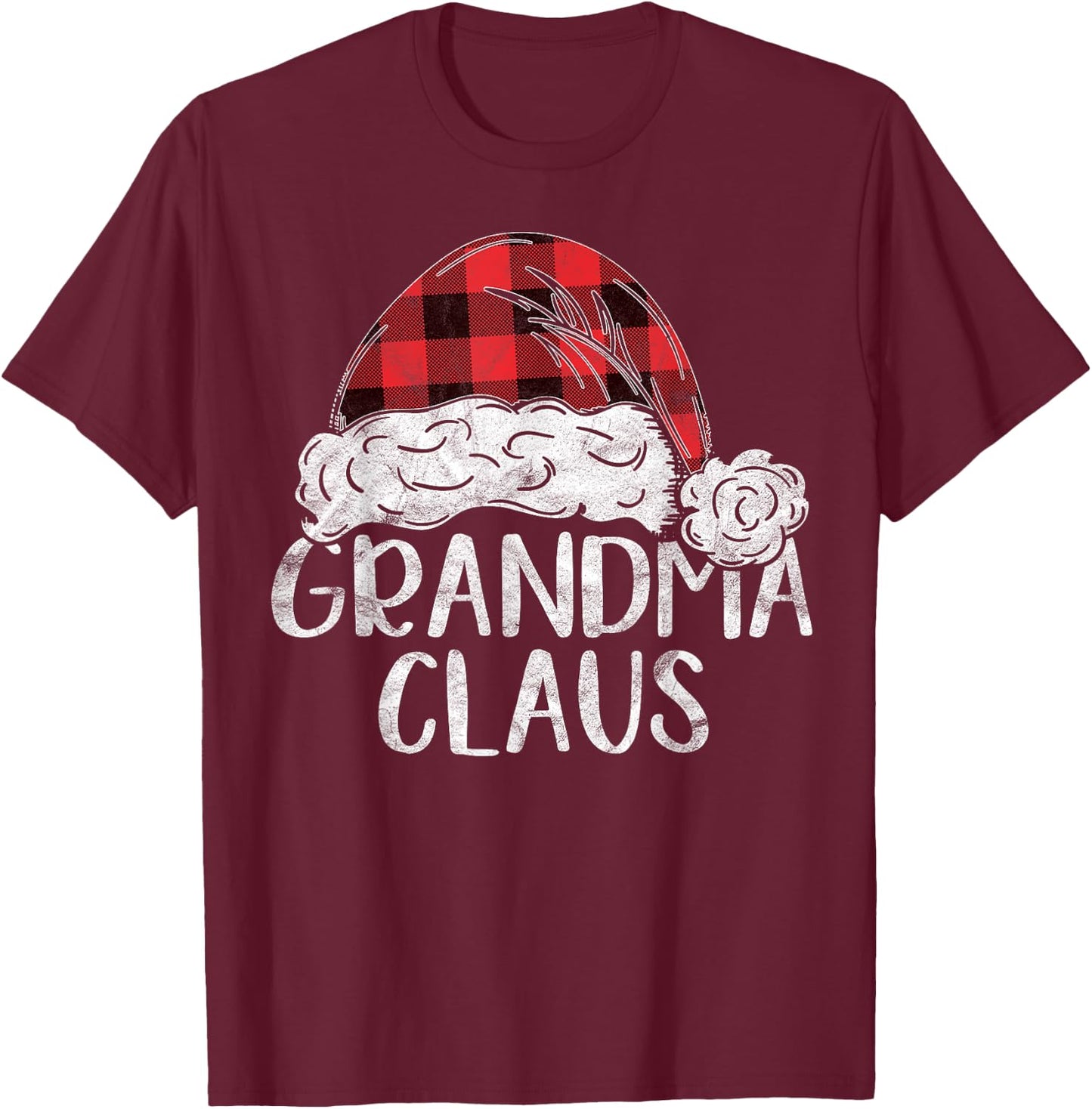 Grandma Claus Christmas Costume Gift Santa Matching Family T-Shirt - T-Shirt | Maroon