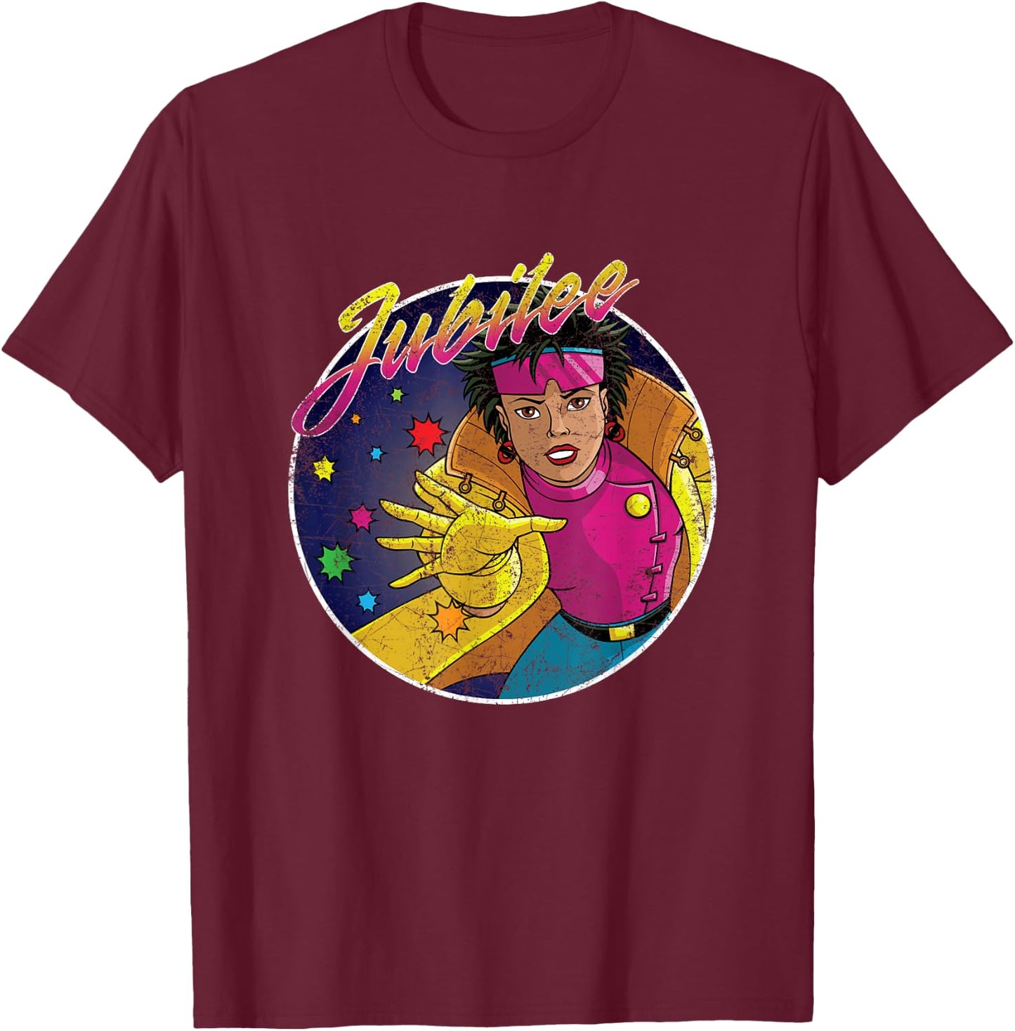 Marvel X-Men Jubilee 90s T-Shirt - T-Shirt | Maroon
