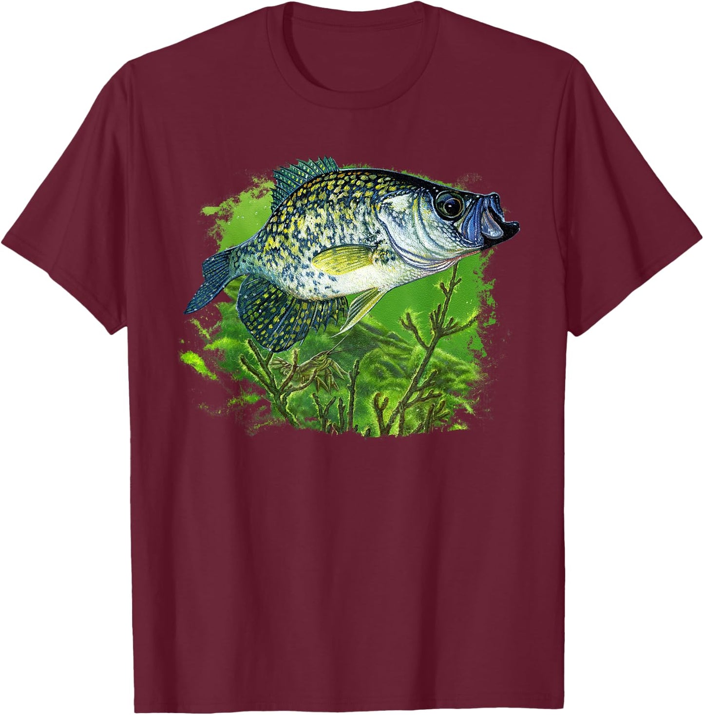 Crappie Swim with Branches Cool Crappie CR T-Shirt - T-Shirt | Maroon
