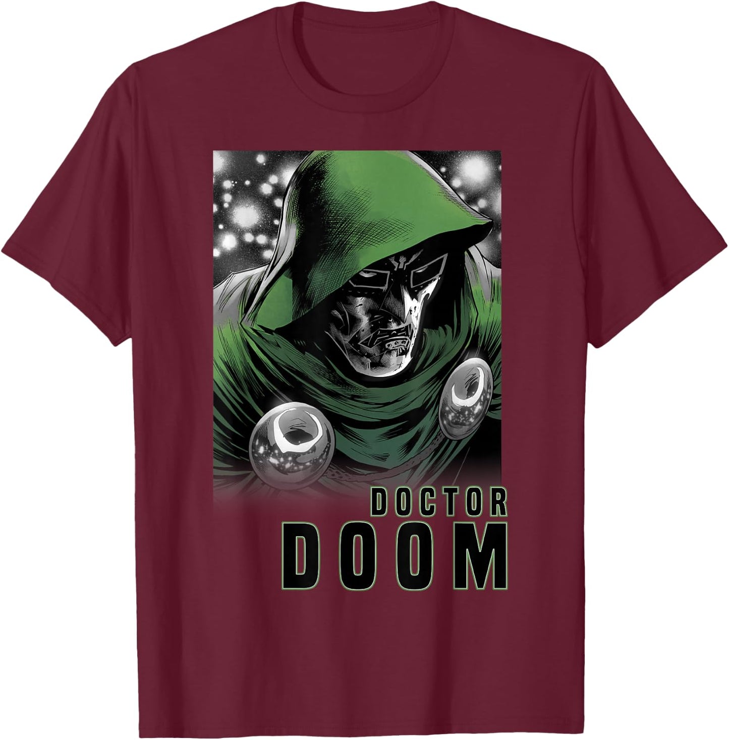 Marvel Fantastic Four Doctor Doom Portrait Small T-Shirt - T-Shirt | Maroon