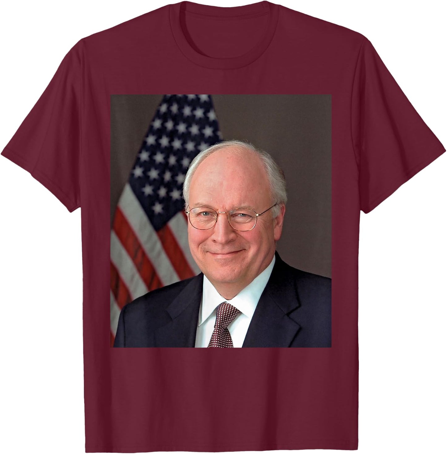 Dick Cheney American Flag Men T-Shirt - T-Shirt | Maroon