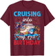 Cruising Into My 12th Birthday Cruise 12 Year Old Birthday T-Shirt - T-Shirt | Maroon