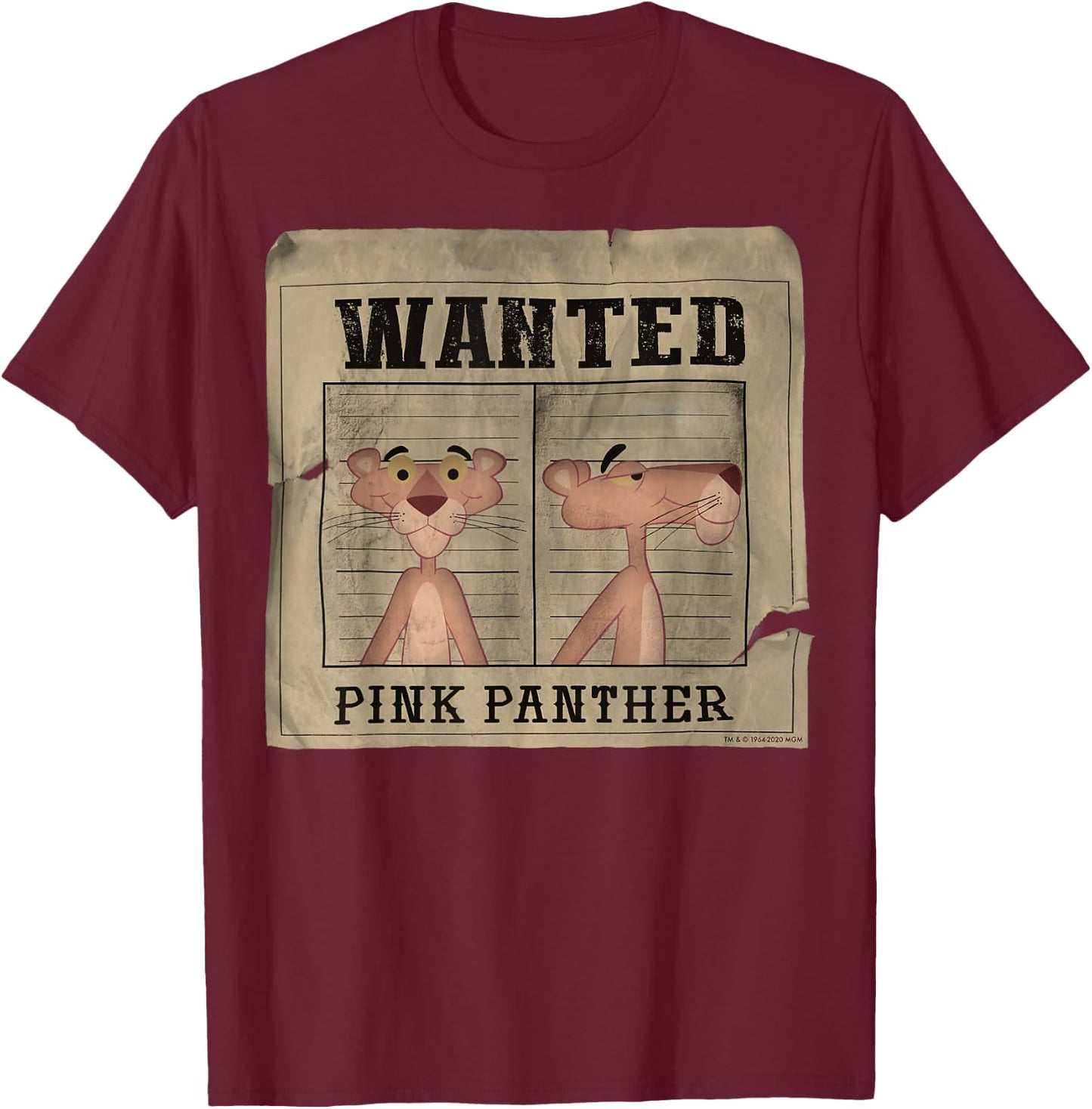 The Pink Panther Wanted Poster Small T-Shirt - T-Shirt | Maroon