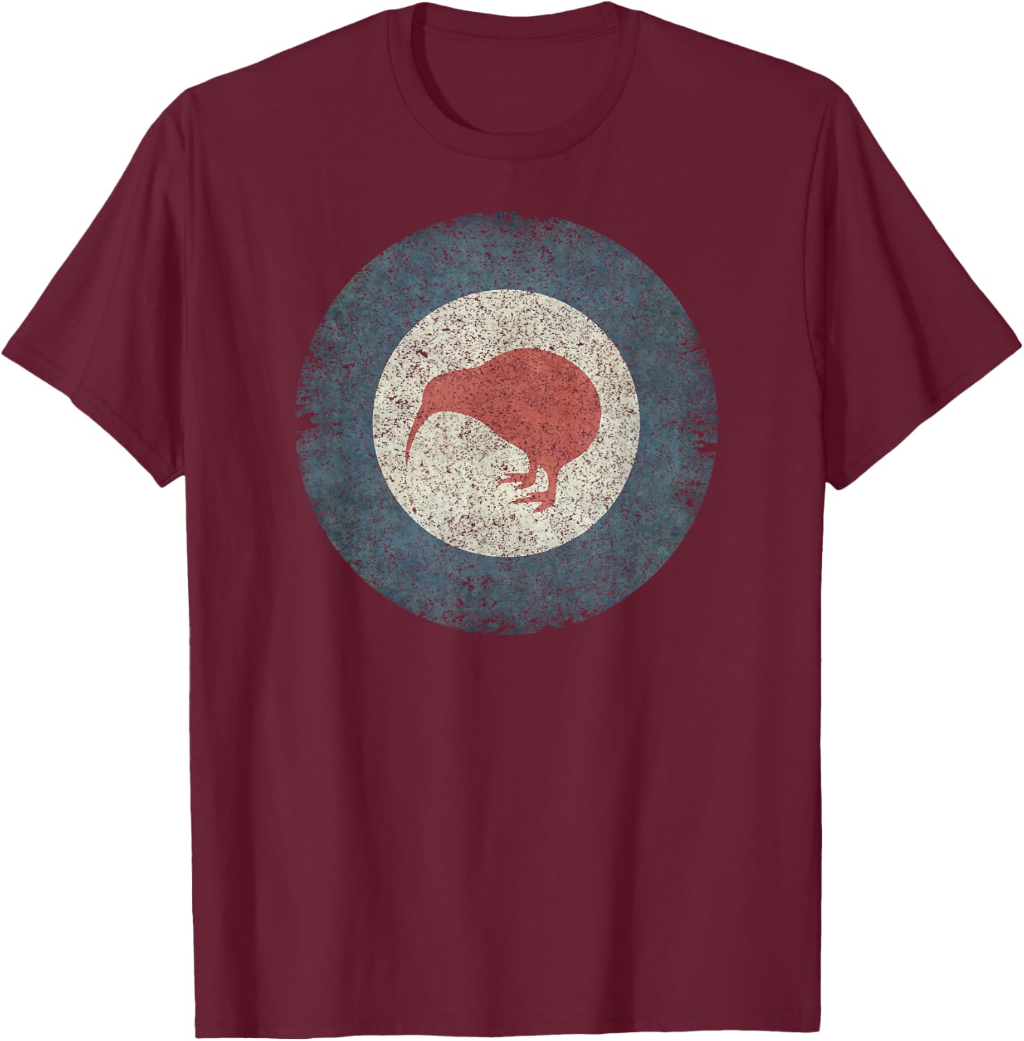 Air force Roundel of New Zealand distressed T-Shirt - T-Shirt | Maroon