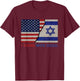I Stand with Israel Patriotic USA and Israel Flag T-Shirt - T-Shirt | Maroon
