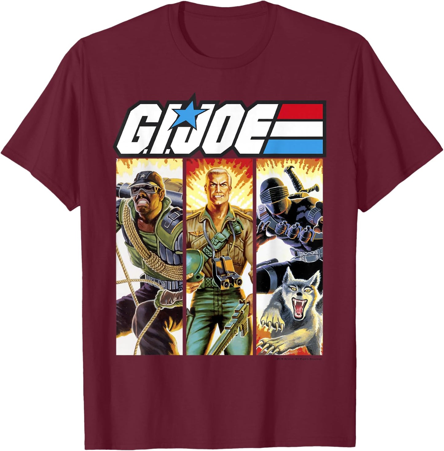 G.I. Joe Geared Up Action Shot Comic Panels T-Shirt - T-Shirt | Maroon