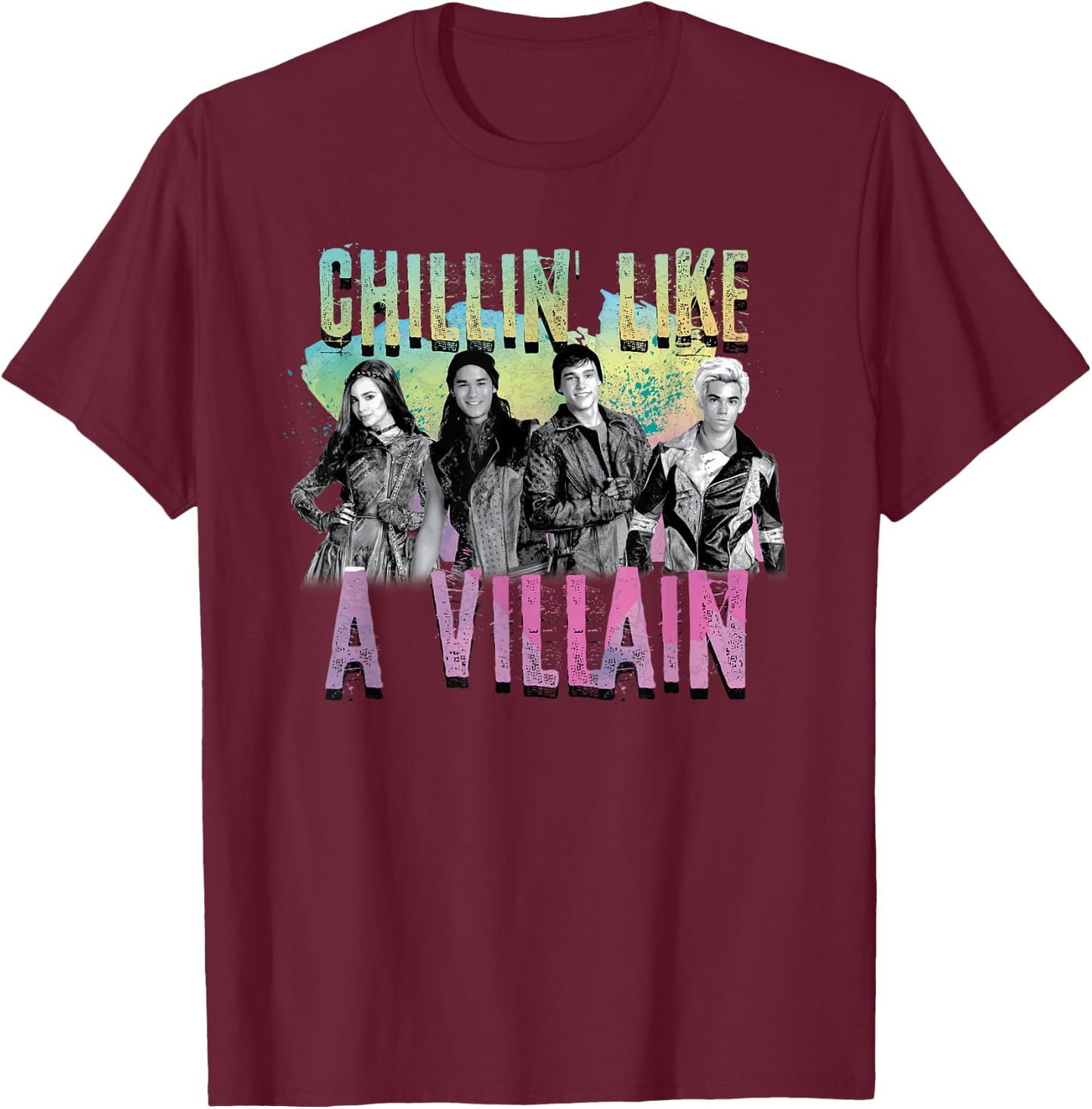 Disney - Descendants Chillin Like A Villain T-Shirt - T-Shirt | Maroon