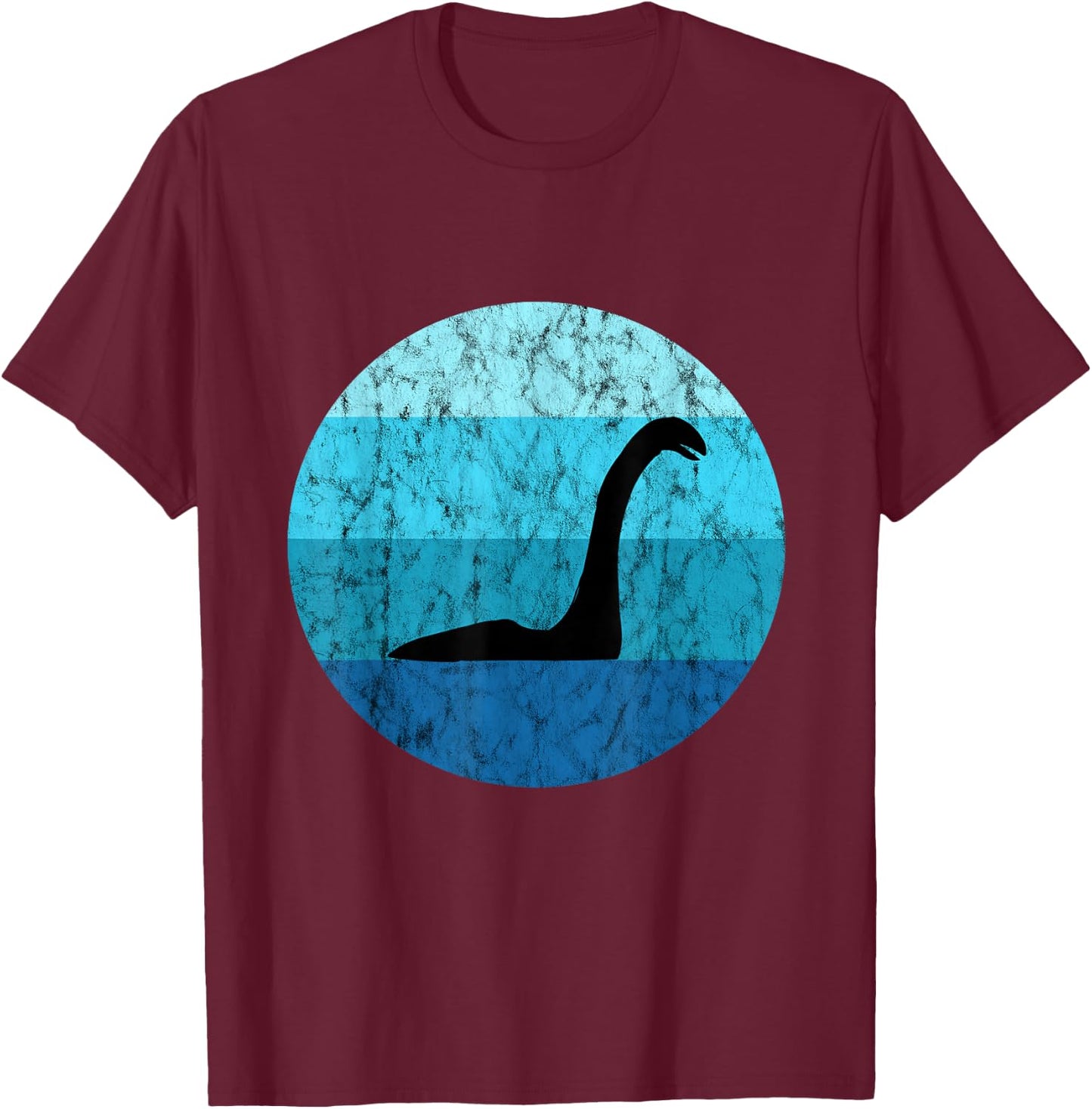 Nessie Retro Vintage Ocean Scotland Loch Ness Lake Monster T-Shirt - T-Shirt | Maroon