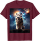 Cool Wolf Cosmic Galaxy Graphic Art Novelty Stuff T-Shirt - T-Shirt | Maroon