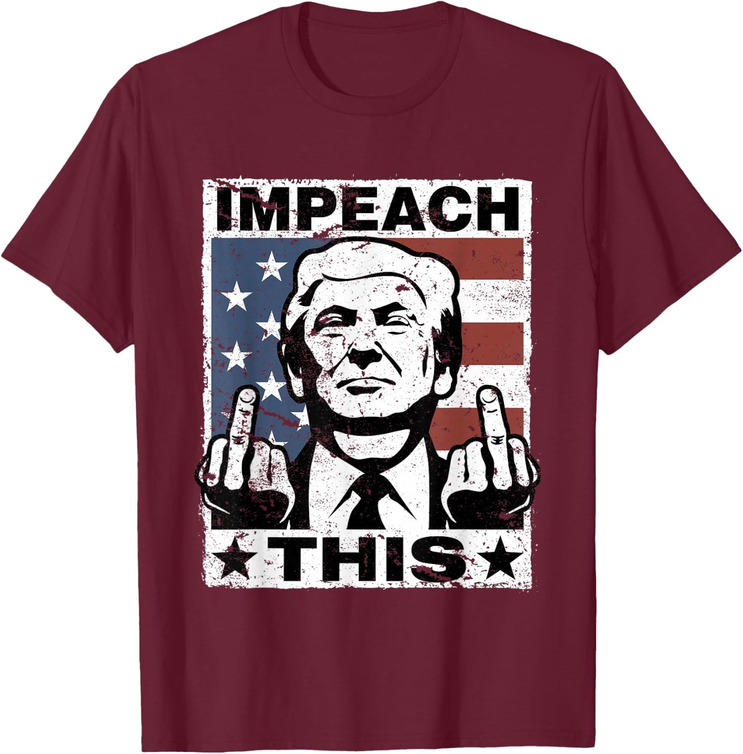 Trump Impeach This USA Vintage T-Shirt - T-Shirt | Maroon