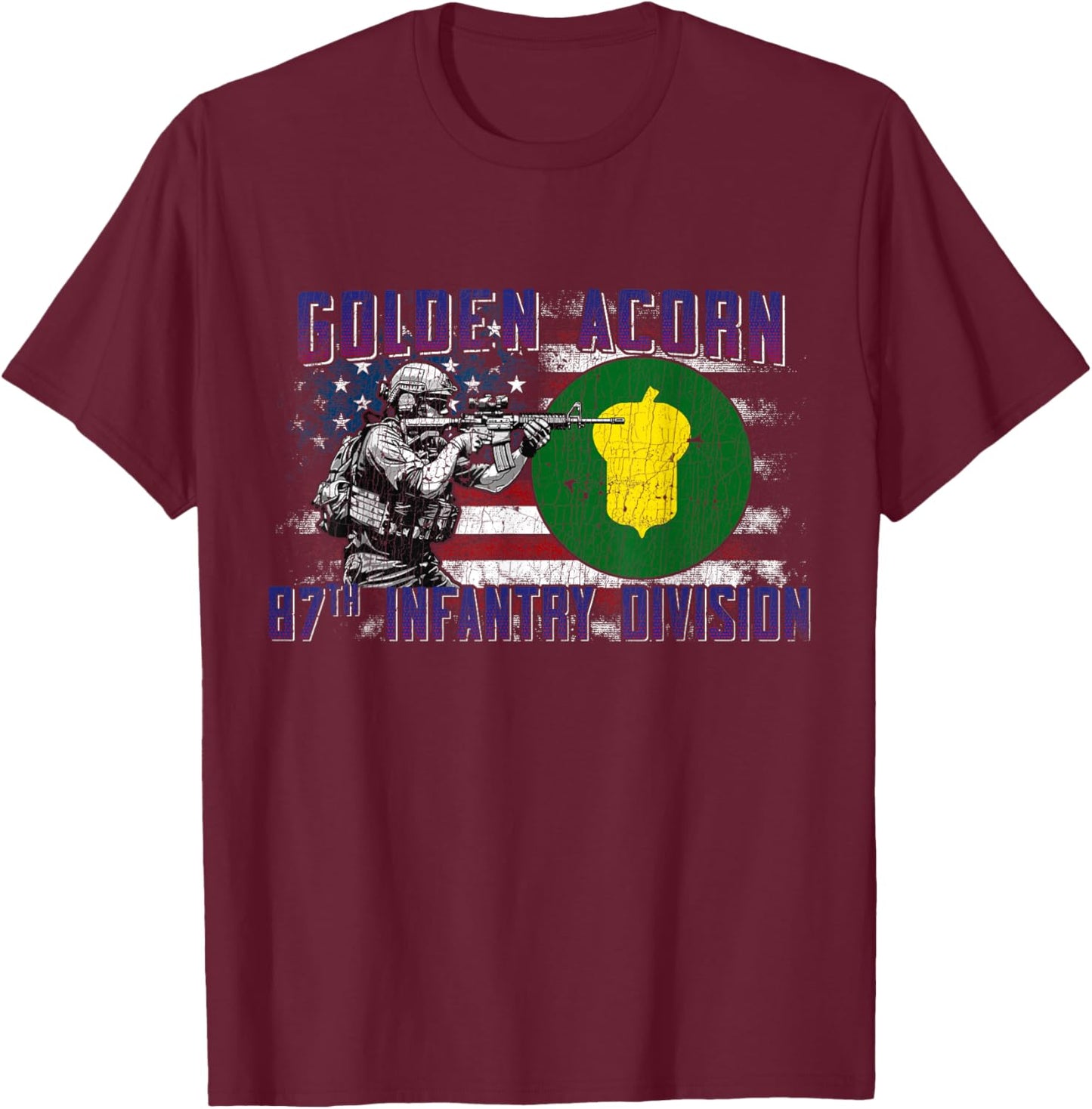 87th Infantry Division 87th ID Golden Acorn Division Gifts T-Shirt - T-Shirt | Maroon