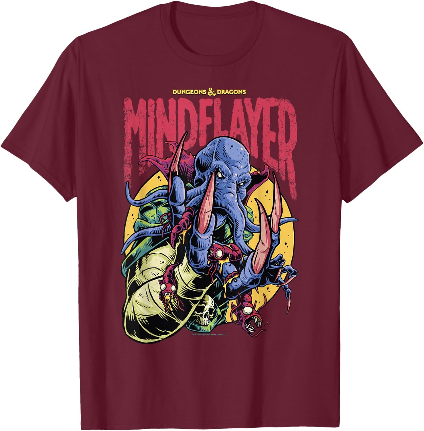 Dungeons & Dragons Mindflayer Logo T-Shirt - T-Shirt | Maroon