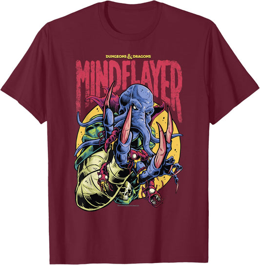 Dungeons & Dragons Mindflayer Logo T-Shirt - T-Shirt | Maroon