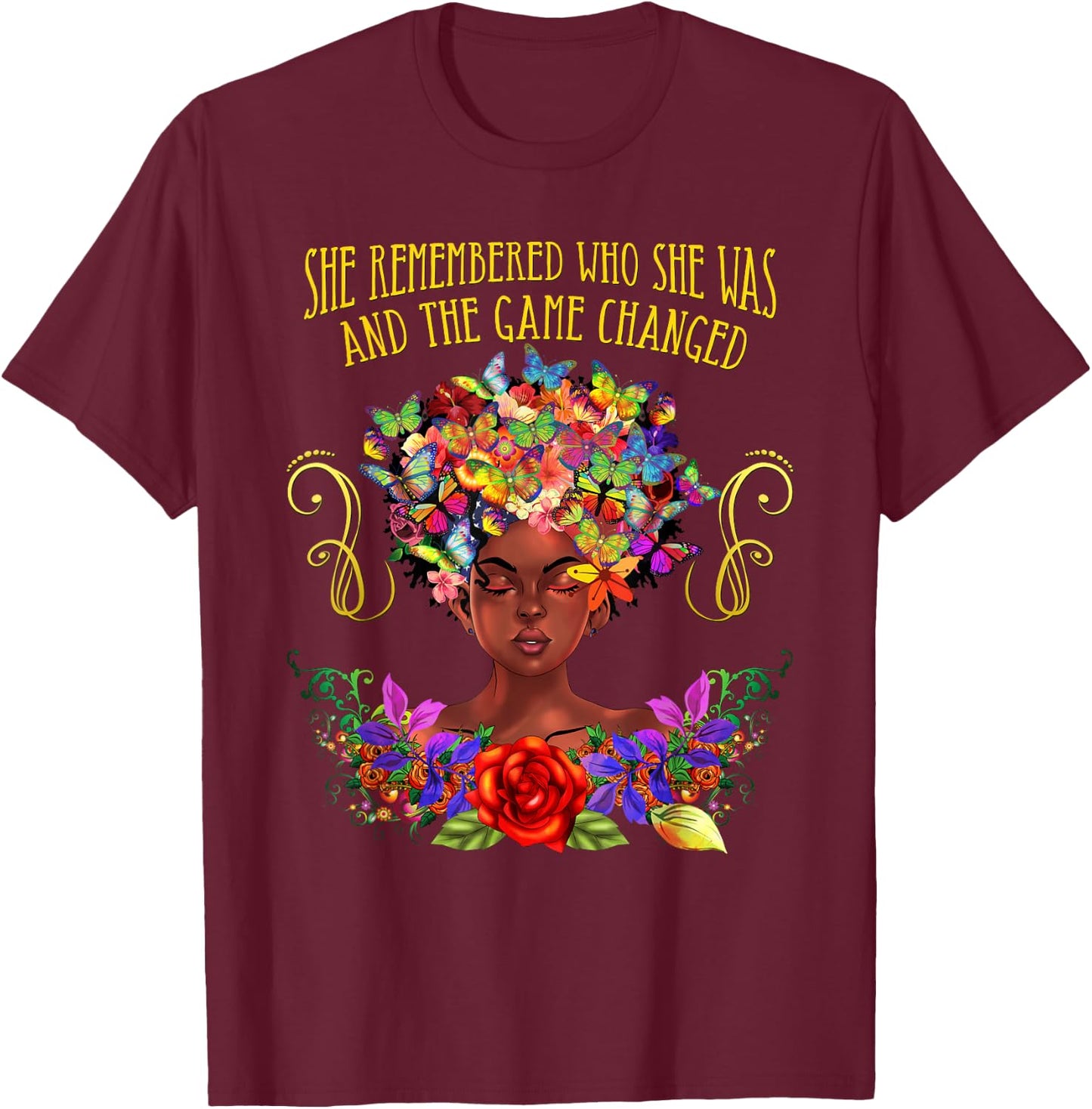 My Black Is Beautiful Black Girl Magic Afro Melanin Woman T-Shirt - T-Shirt | Maroon